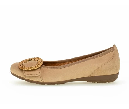 Gabor Ballerina Sko Dame Beige | DK0002163