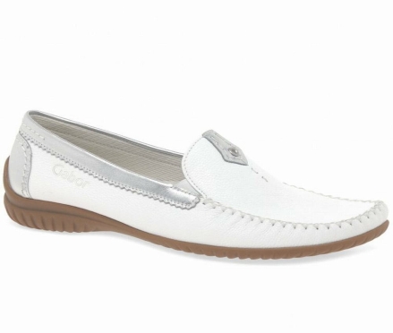 Gabor California Sports Loafers Dame Hvide Sølv | DK0001903