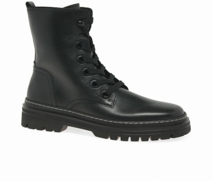 Gabor Genoa Military Boots Ankelstøvler Dame Sort Hvide | DK0004596