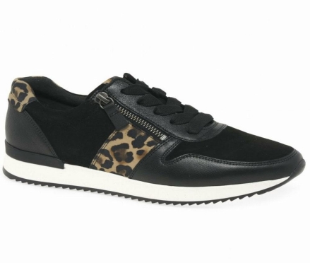 Gabor Lulea Casual Sneakers Dame Sort Leopard | DK0001315