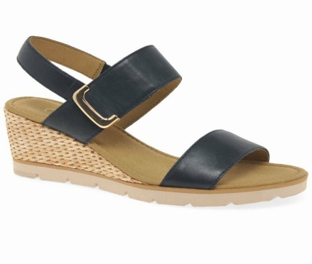 Gabor Porter Heel Sandals Kilehæl Sandaler Dame Sort | DK0002191