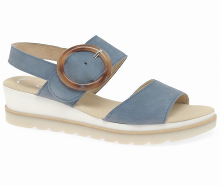 Gabor Yeo Heel Sandals Kilehæl Sandaler Dame Blå | DK0002178