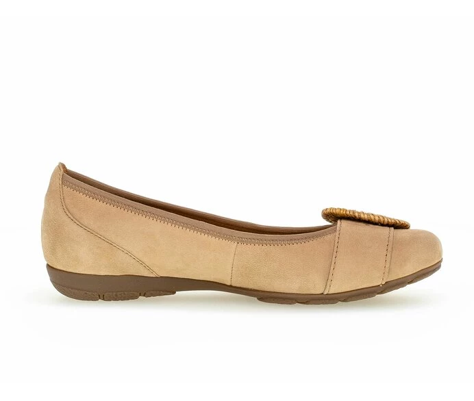 Gabor Ballerina Sko Dame Beige | DK0002021