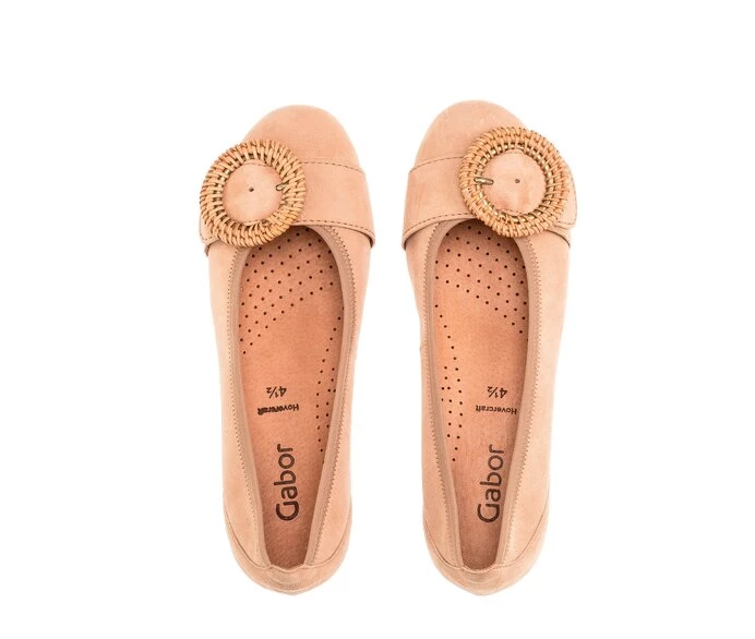 Gabor Ballerina Sko Dame Beige | DK0002021