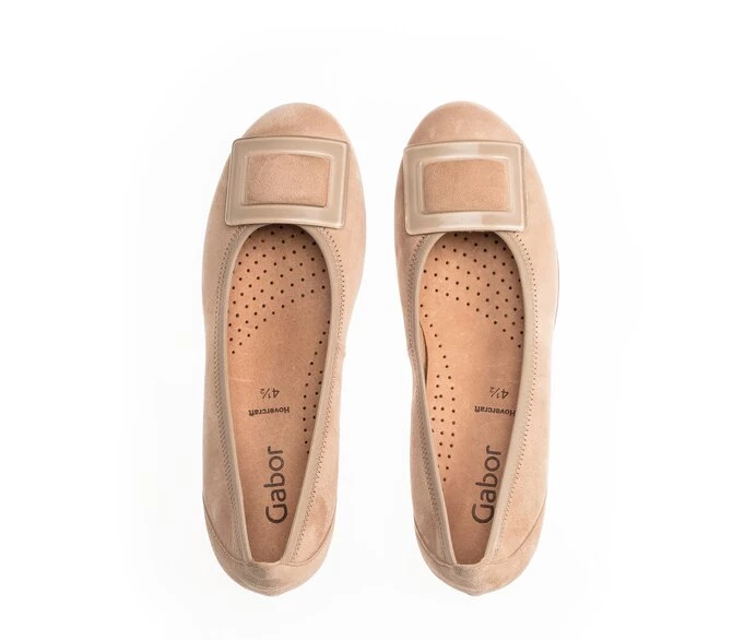 Gabor Ballerina Sko Dame Beige | DK0002148