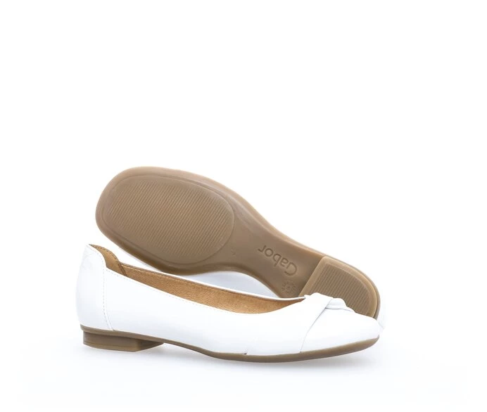 Gabor Ballerina Sko Dame Hvide | DK0002003