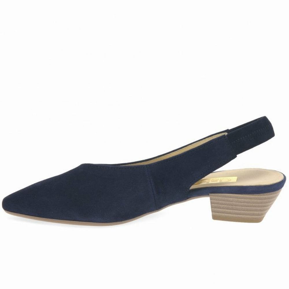 Gabor Heathcliff Slingback Court Sandaler med Hæl Dame Mørkeblå | DK0002969