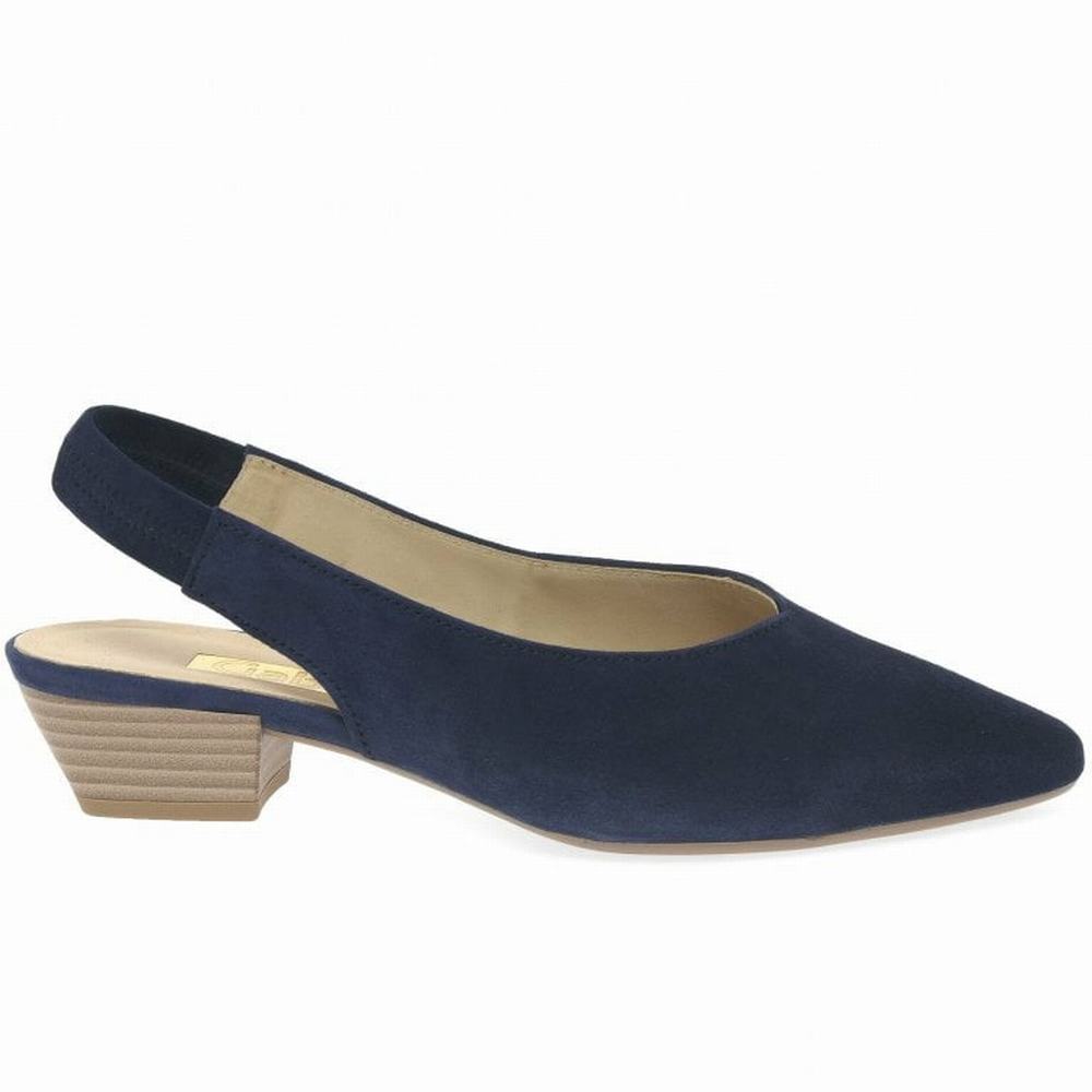 Gabor Heathcliff Slingback Court Sandaler med Hæl Dame Mørkeblå | DK0002969