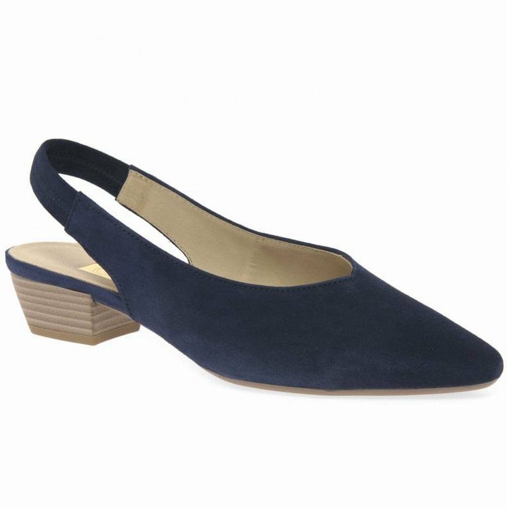 Gabor Heathcliff Slingback Court Sandaler med Hæl Dame Mørkeblå | DK0002969