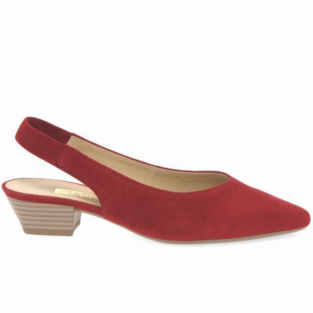 Gabor Heathcliff Slingback Court Sandaler med Hæl Dame Rød | DK0002970