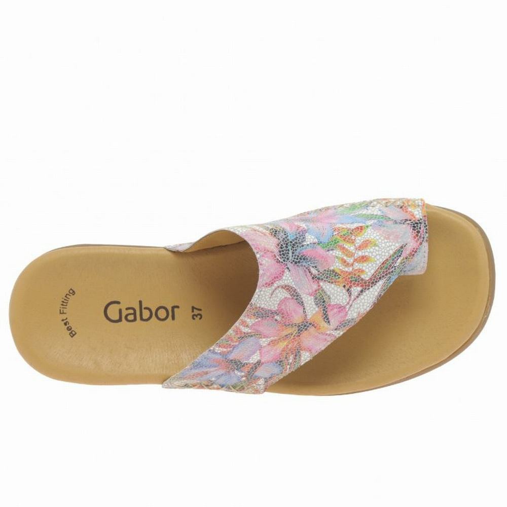 Gabor Lanzarote Printed Tå Loop Mules Dame Blomster | DK0002966