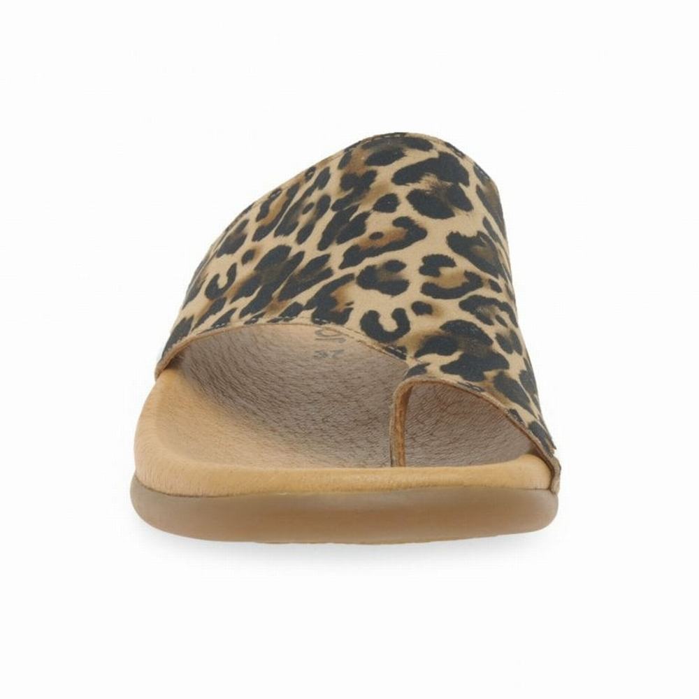 Gabor Lanzarote Printed Tå Loop Mules Dame Beige Leopard | DK0002967