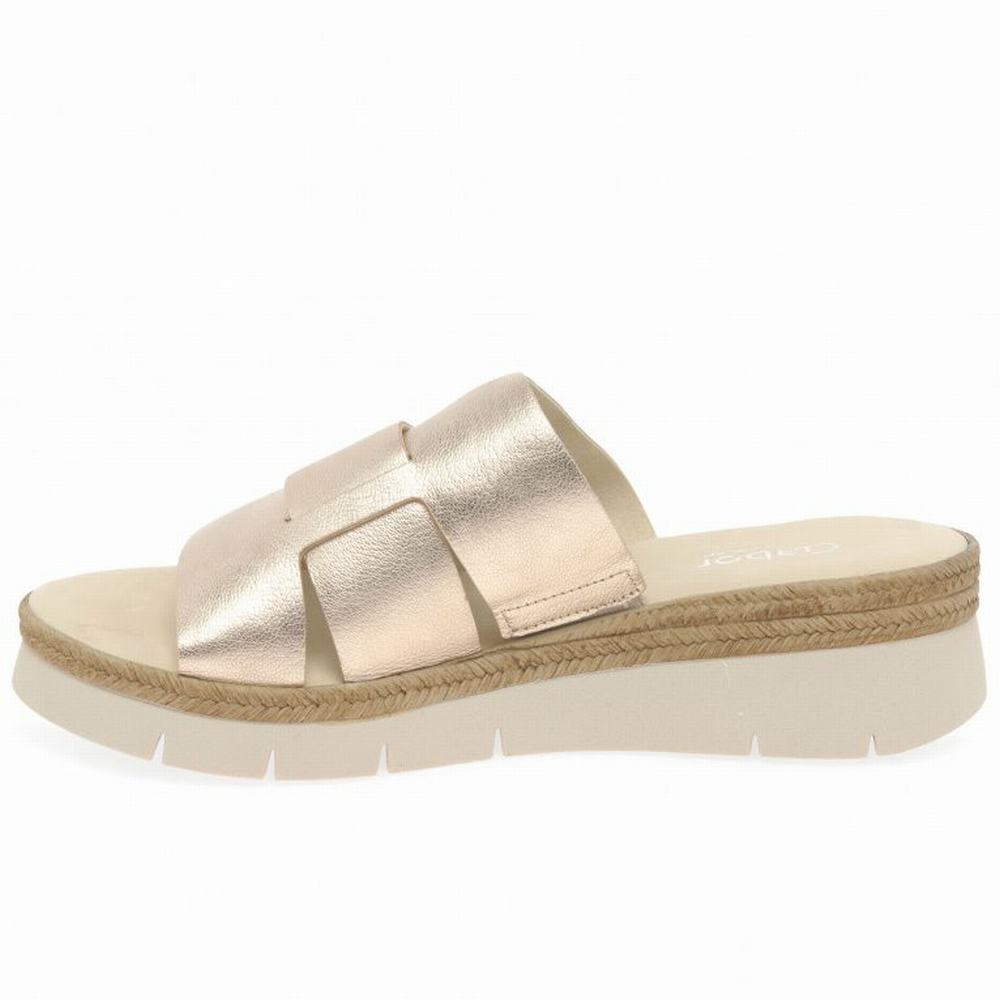 Gabor League Mule Sandals Kilehæl Sandaler Dame Sliver | DK0002194