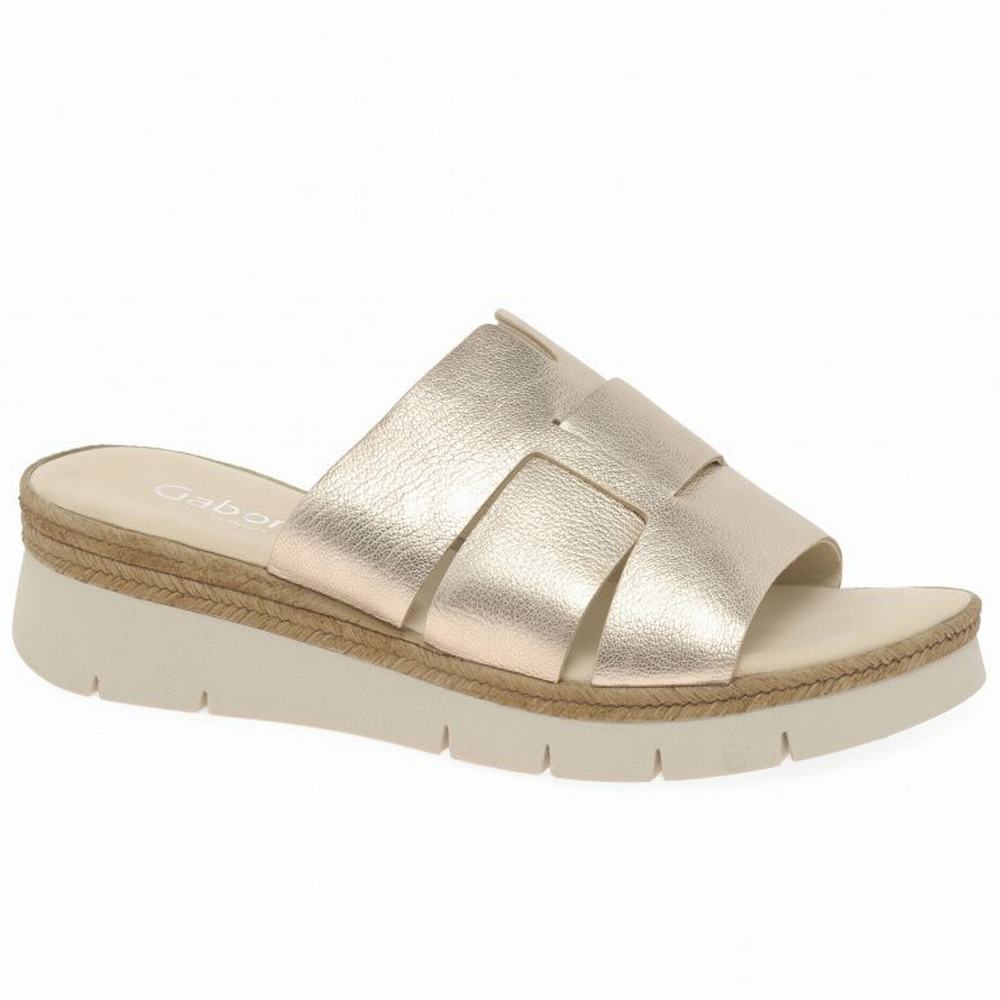 Gabor League Mule Sandals Kilehæl Sandaler Dame Sliver | DK0002194