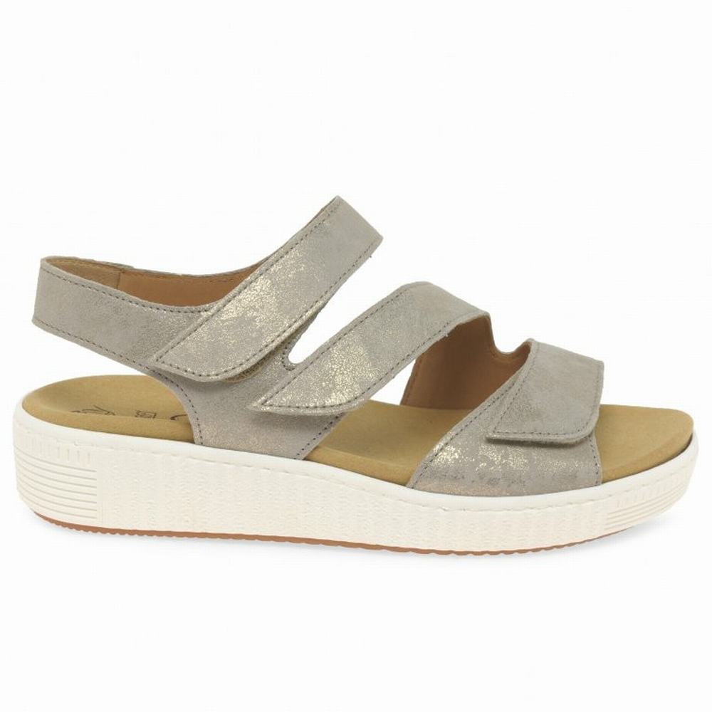 Gabor Marigold Sandals Kilehæl Sandaler Dame Sliver | DK0002188