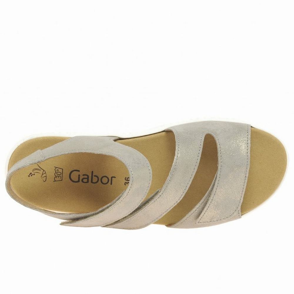 Gabor Marigold Sandals Kilehæl Sandaler Dame Sliver | DK0002188