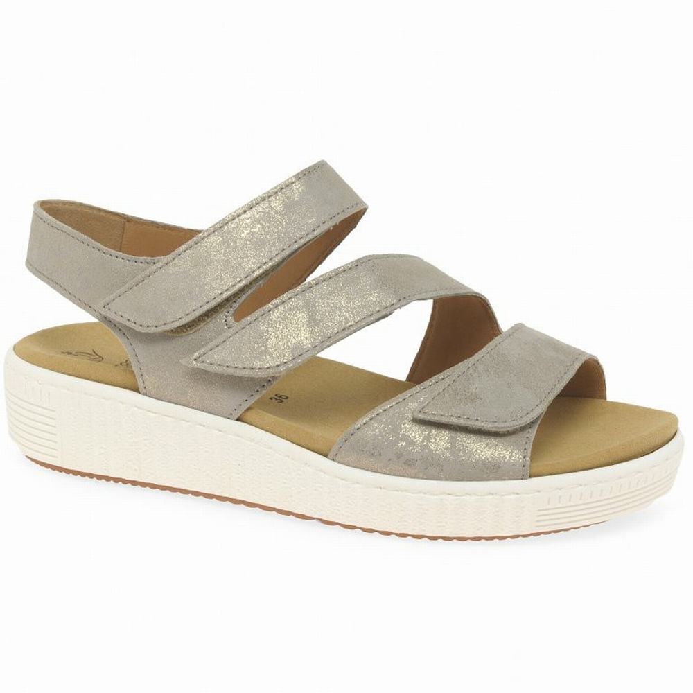 Gabor Marigold Sandals Kilehæl Sandaler Dame Sliver | DK0002188