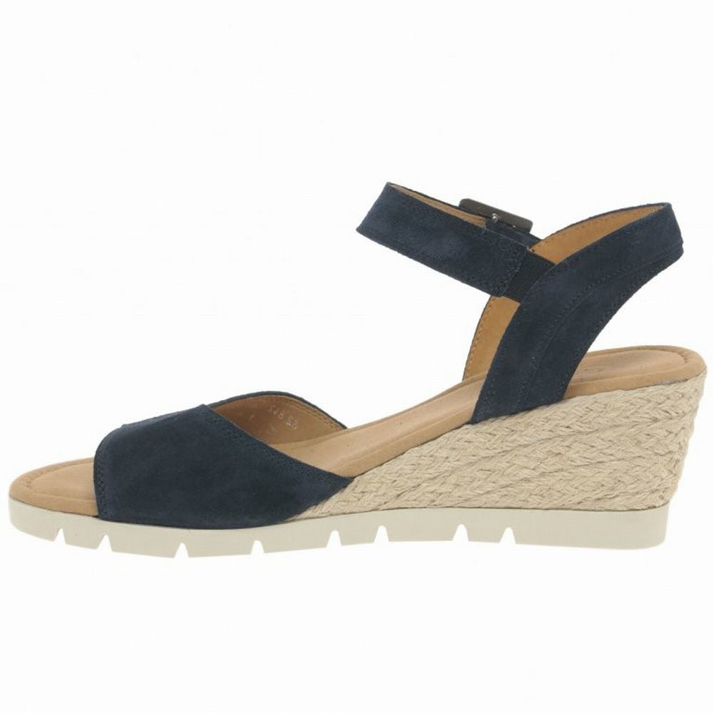 Gabor Nieve Heel Sandals Kilehæl Sandaler Dame Mørkeblå | DK0002186