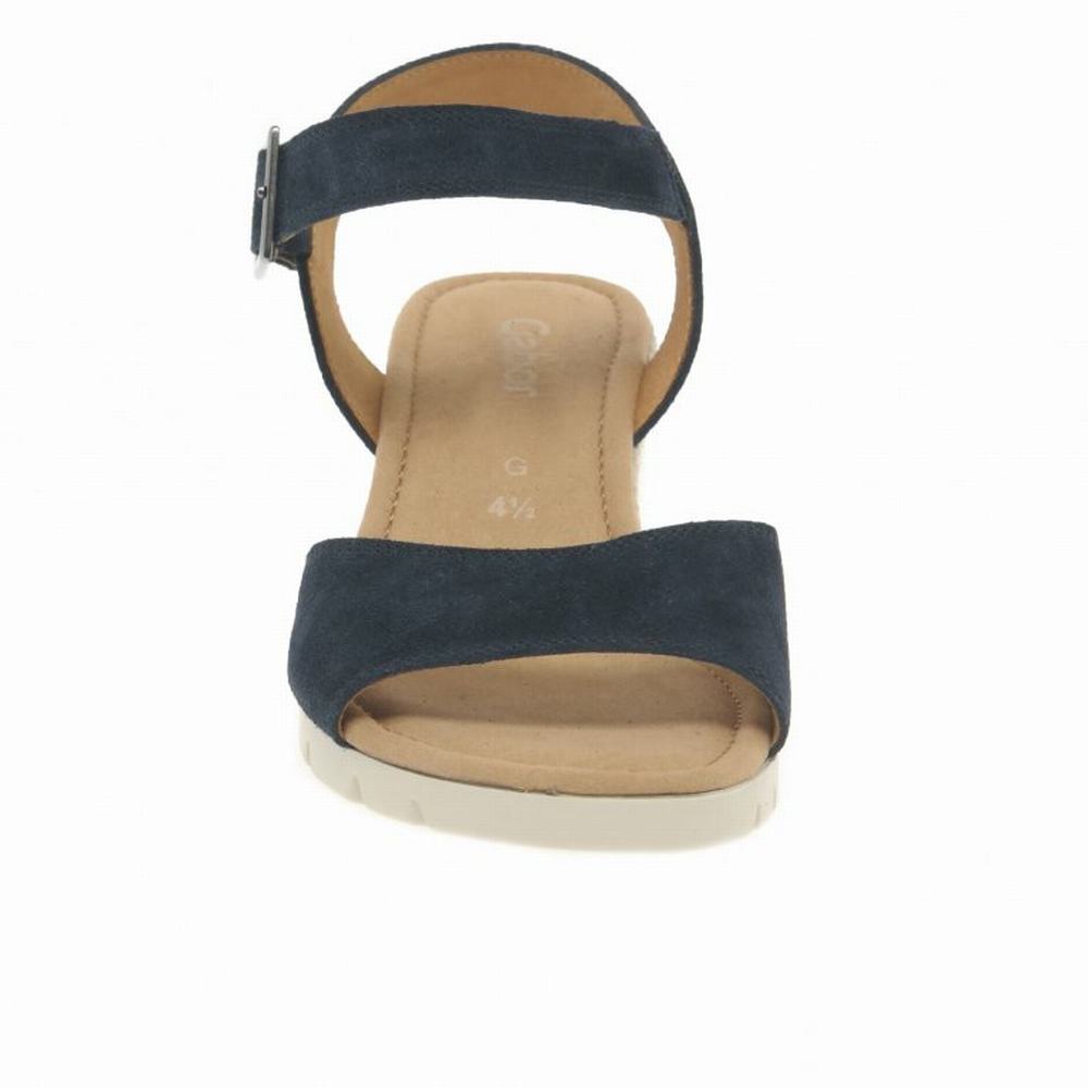 Gabor Nieve Heel Sandals Kilehæl Sandaler Dame Mørkeblå | DK0002186