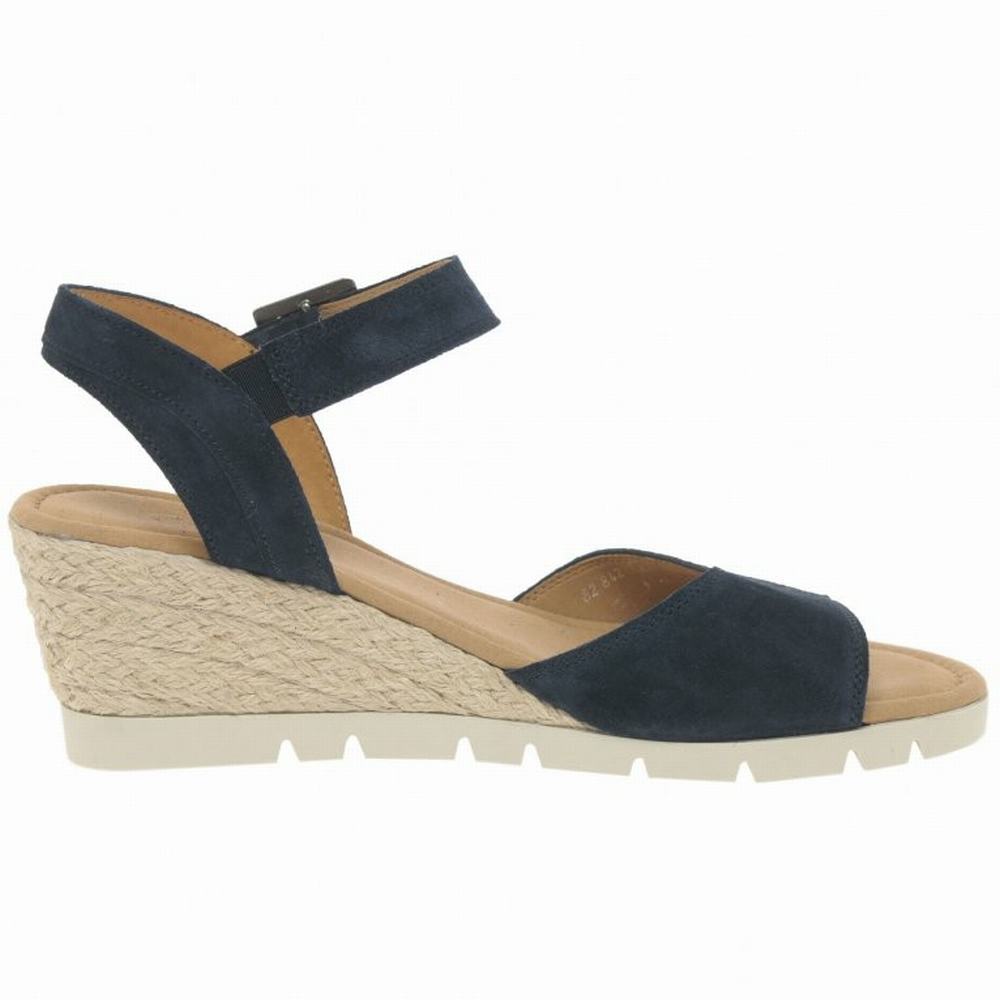 Gabor Nieve Heel Sandals Kilehæl Sandaler Dame Mørkeblå | DK0002186