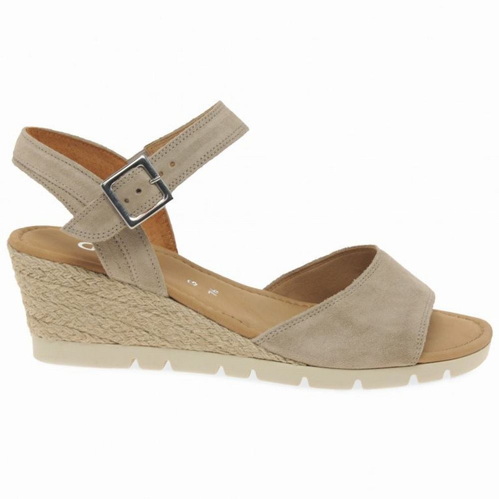 Gabor Nieve Heel Sandals Kilehæl Sandaler Dame Brune | DK0002187