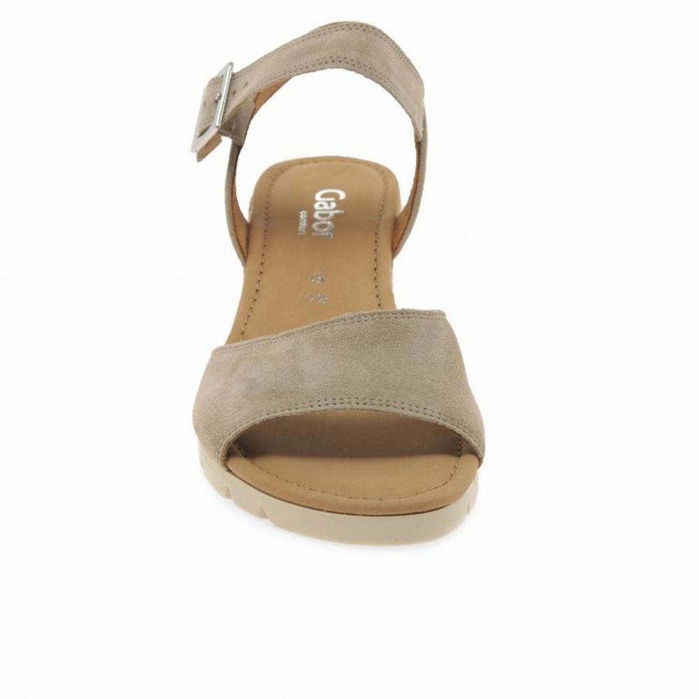 Gabor Nieve Heel Sandals Kilehæl Sandaler Dame Brune | DK0002187