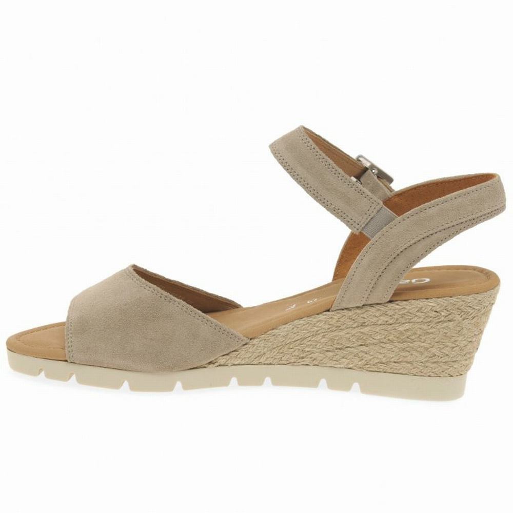 Gabor Nieve Heel Sandals Kilehæl Sandaler Dame Brune | DK0002187