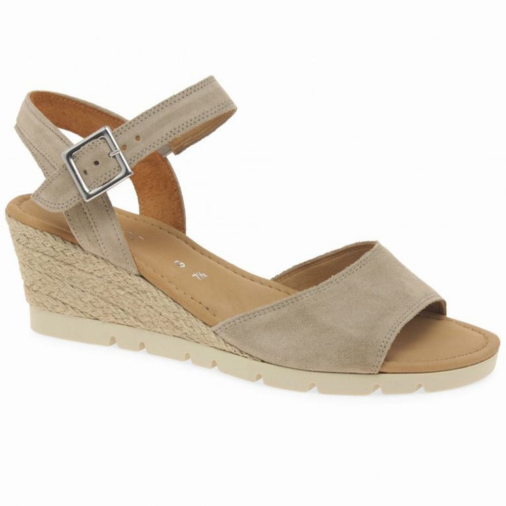 Gabor Nieve Heel Sandals Kilehæl Sandaler Dame Brune | DK0002187