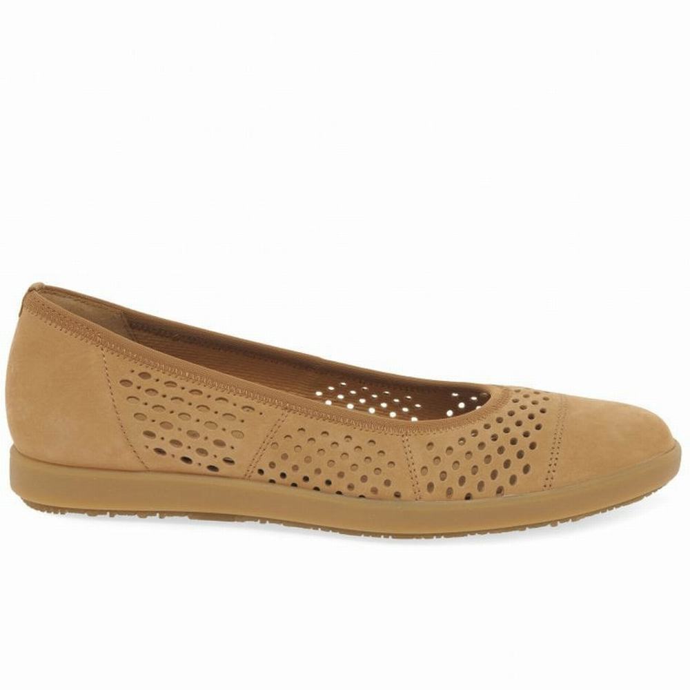 Gabor Pattie Punched Detail Casual Flade Sko Dame Brune | DK0001954