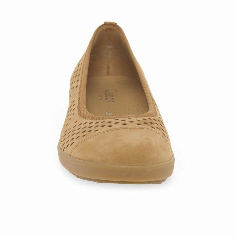 Gabor Pattie Punched Detail Casual Flade Sko Dame Brune | DK0001954