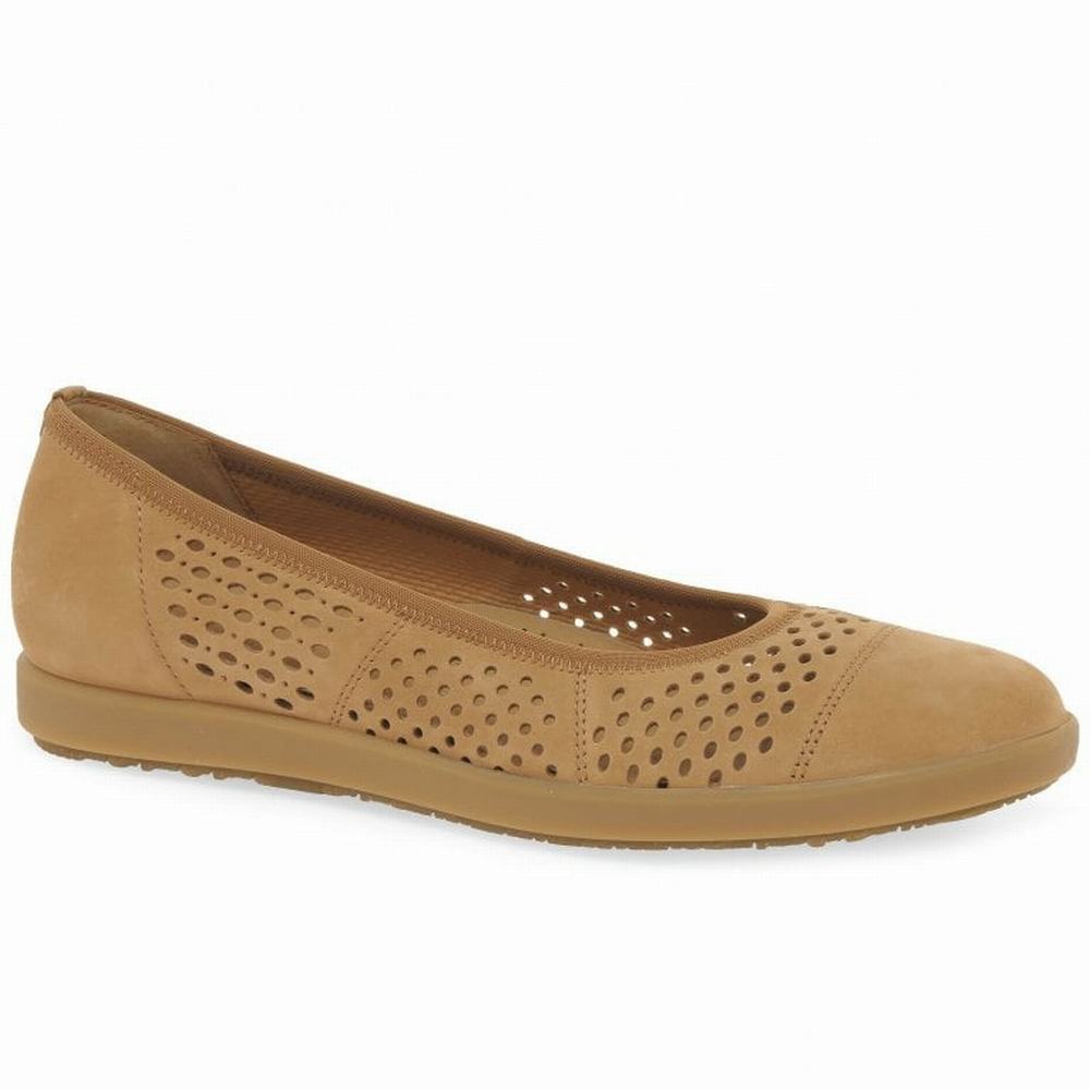 Gabor Pattie Punched Detail Casual Flade Sko Dame Brune | DK0001954