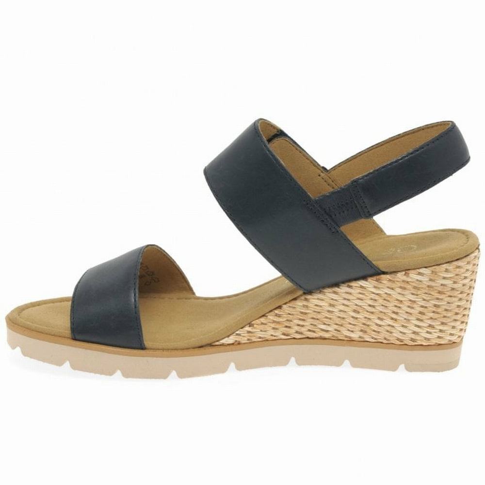 Gabor Porter Heel Sandals Kilehæl Sandaler Dame Sort | DK0002191