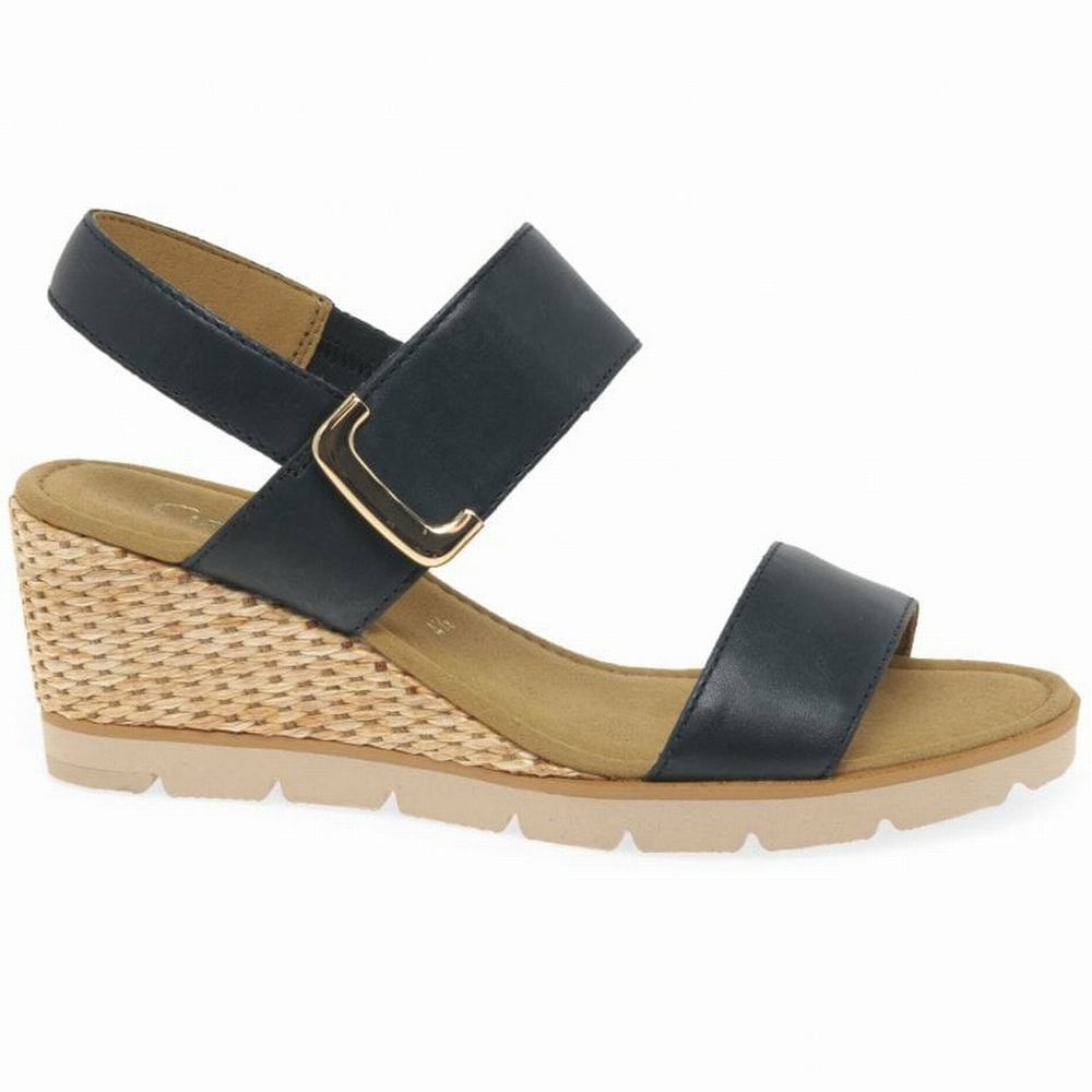 Gabor Porter Heel Sandals Kilehæl Sandaler Dame Sort | DK0002191