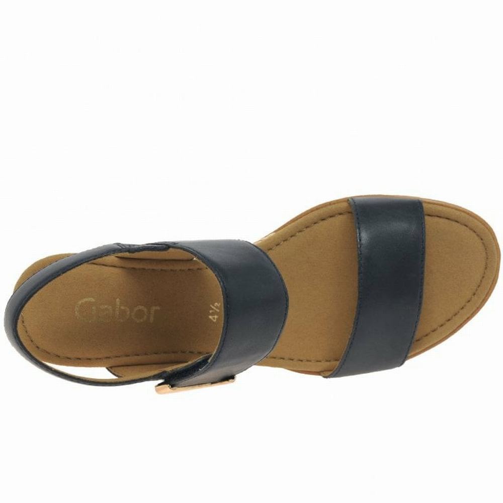 Gabor Porter Heel Sandals Kilehæl Sandaler Dame Sort | DK0002191