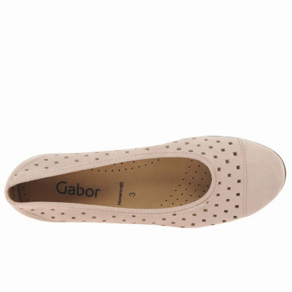 Gabor Ruffle Punched Detail Flade Sko Dame Beige | DK0001938