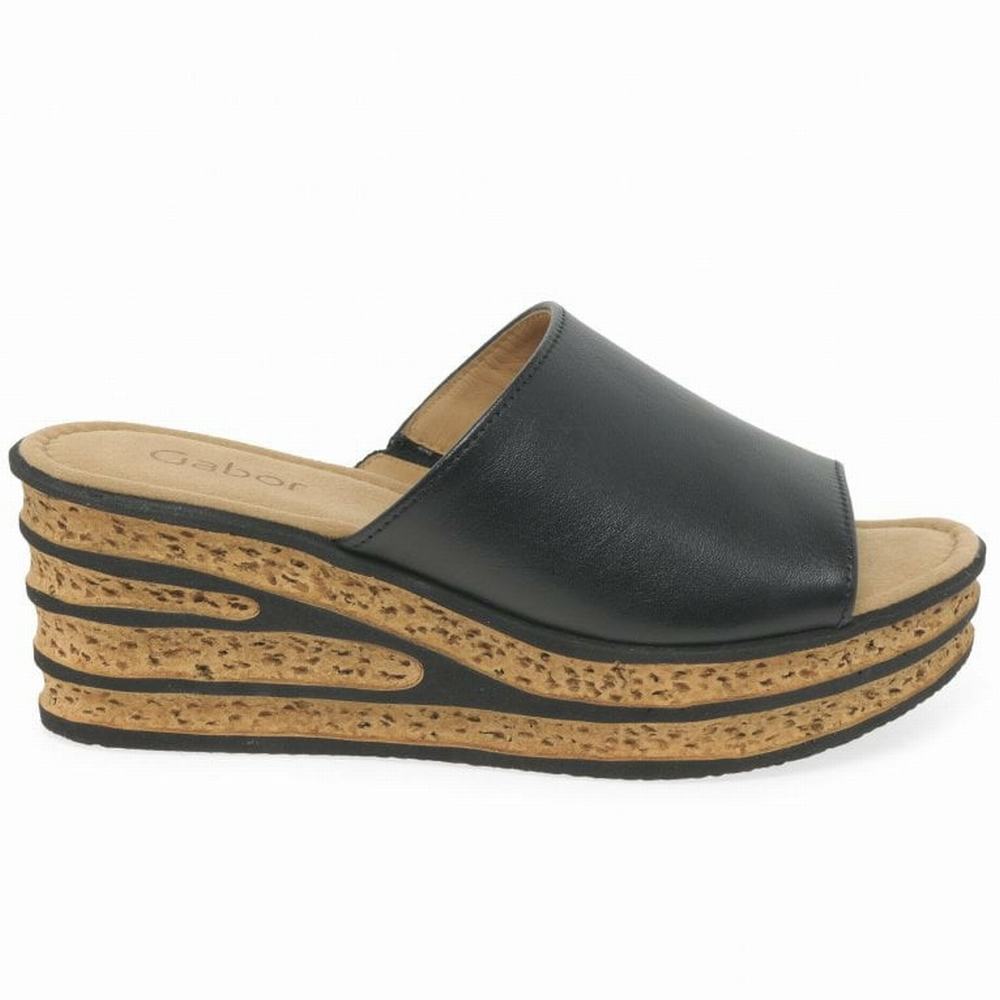 Gabor Trixie Heel Sandals Kilehæl Sandaler Dame Sort | DK0002185