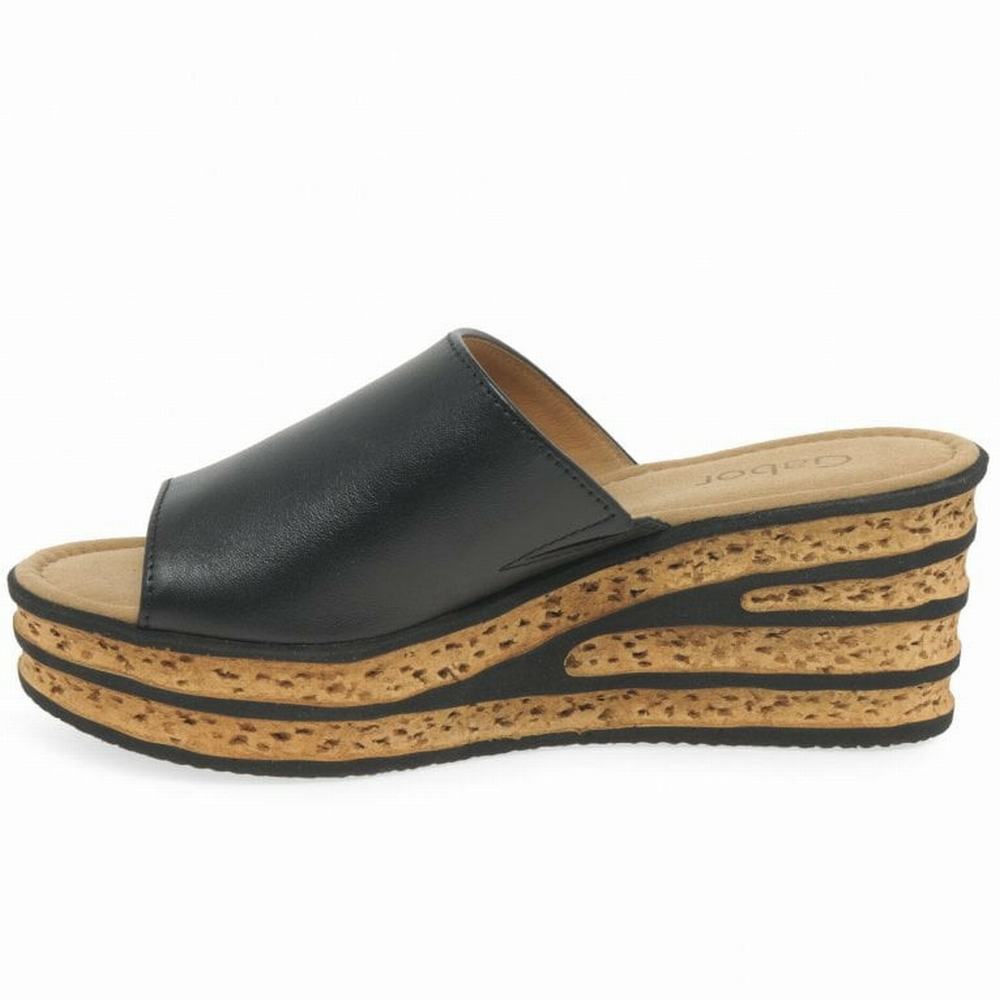 Gabor Trixie Heel Sandals Kilehæl Sandaler Dame Sort | DK0002185