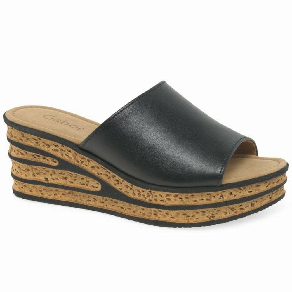 Gabor Trixie Heel Sandals Kilehæl Sandaler Dame Sort | DK0002185