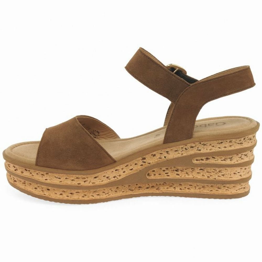 Gabor Twirl Heel Sandals Kilehæl Sandaler Dame Brune | DK0002190