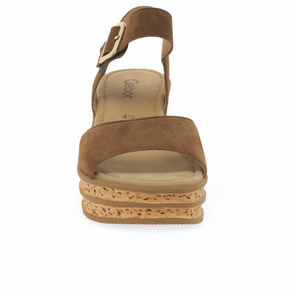 Gabor Twirl Heel Sandals Kilehæl Sandaler Dame Brune | DK0002190