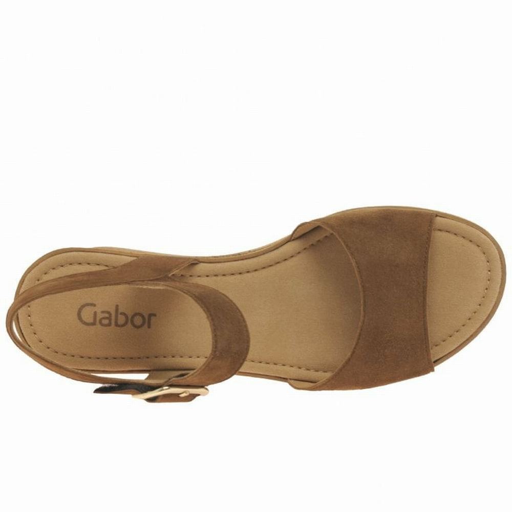 Gabor Twirl Heel Sandals Kilehæl Sandaler Dame Brune | DK0002190