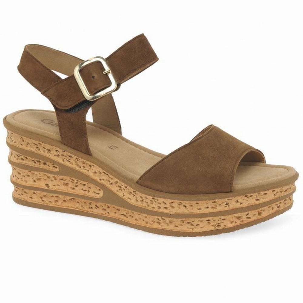 Gabor Twirl Heel Sandals Kilehæl Sandaler Dame Brune | DK0002190