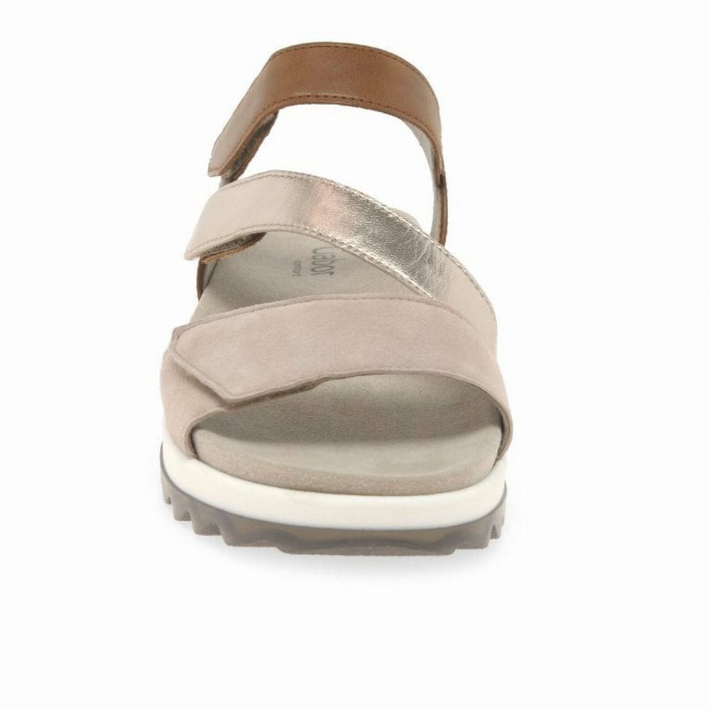 Gabor Verity Strappy Low Hæl Sandals Kilehæl Sandaler Dame Brune | DK0002182