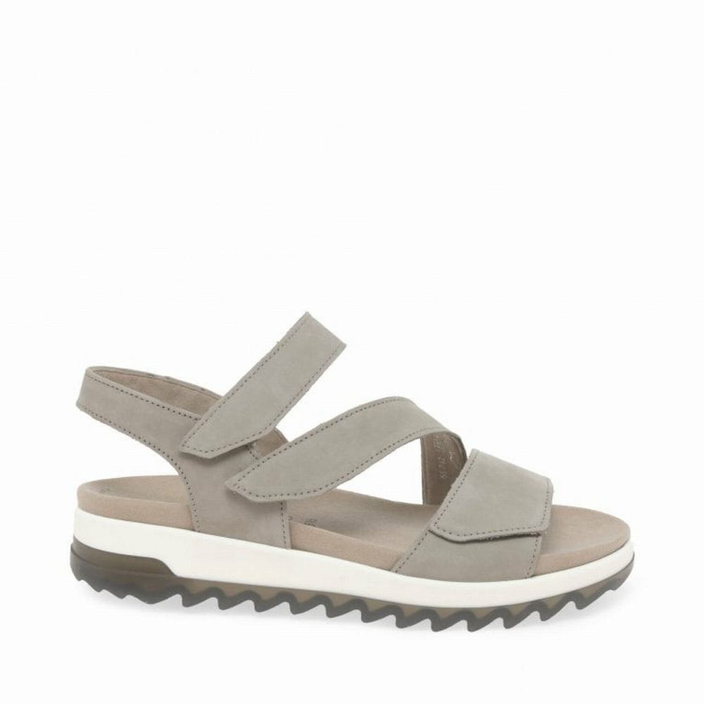 Gabor Verity Strappy Low Hæl Sandals Kilehæl Sandaler Dame Beige | DK0002184