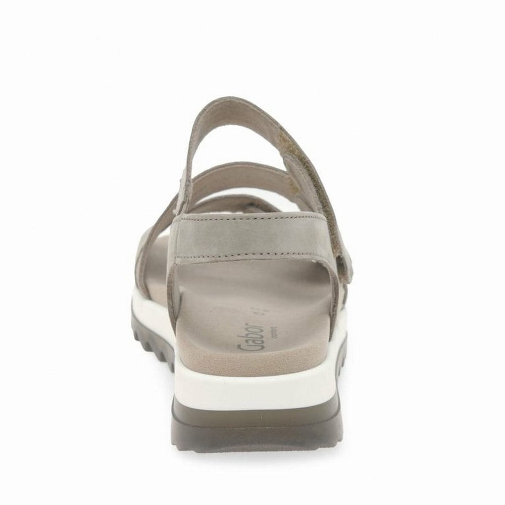 Gabor Verity Strappy Low Hæl Sandals Kilehæl Sandaler Dame Beige | DK0002184