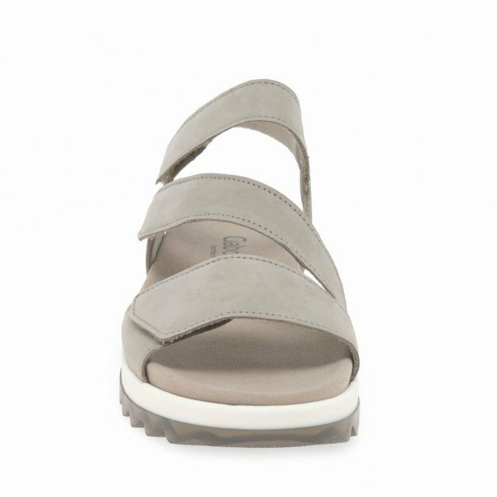 Gabor Verity Strappy Low Hæl Sandals Kilehæl Sandaler Dame Beige | DK0002184