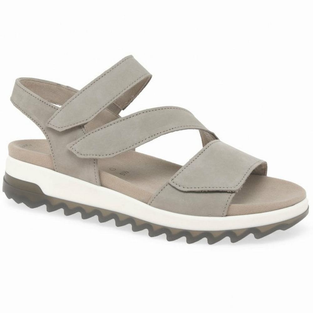 Gabor Verity Strappy Low Hæl Sandals Kilehæl Sandaler Dame Beige | DK0002184