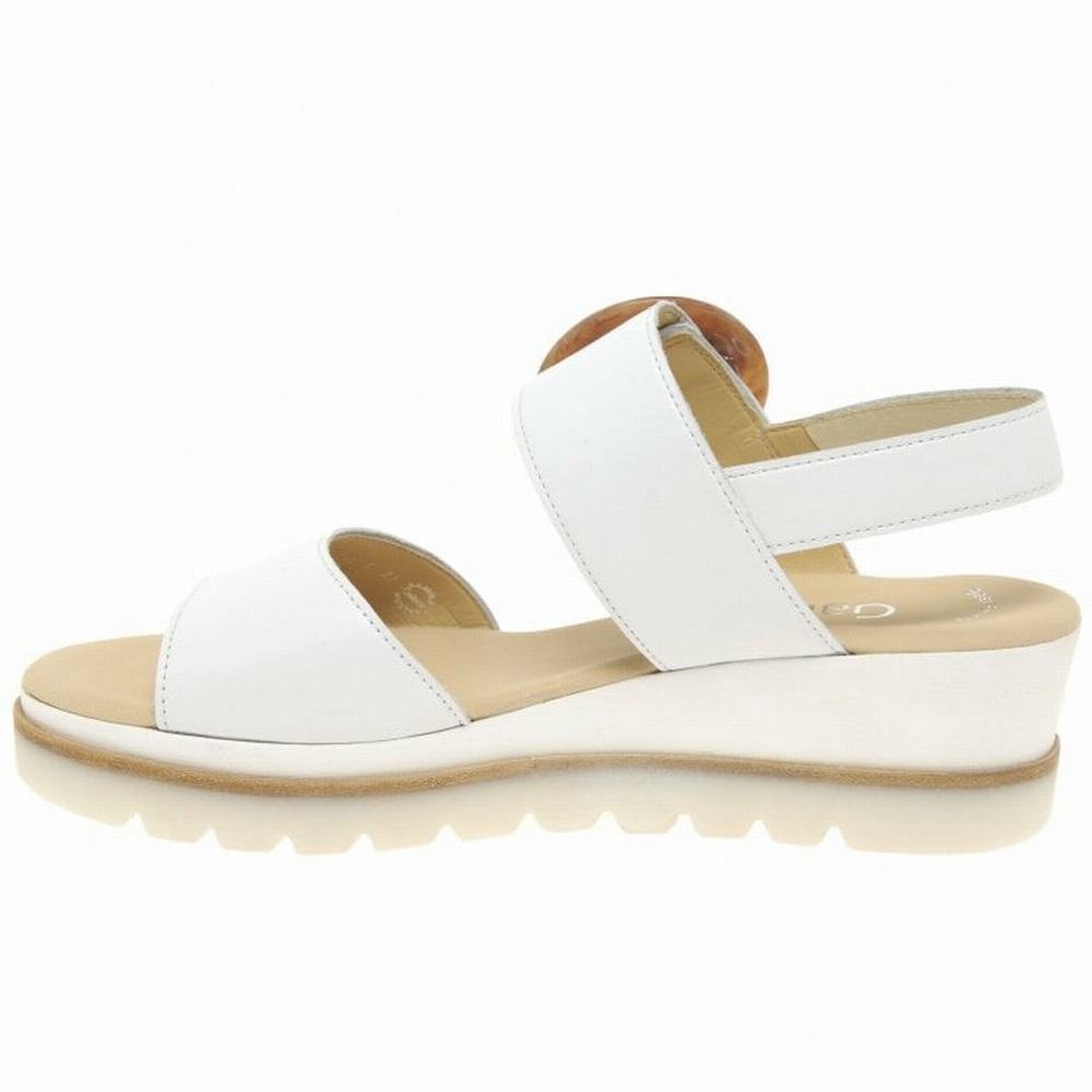 Gabor Yeo Heel Sandals Kilehæl Sandaler Dame Hvide | DK0002177