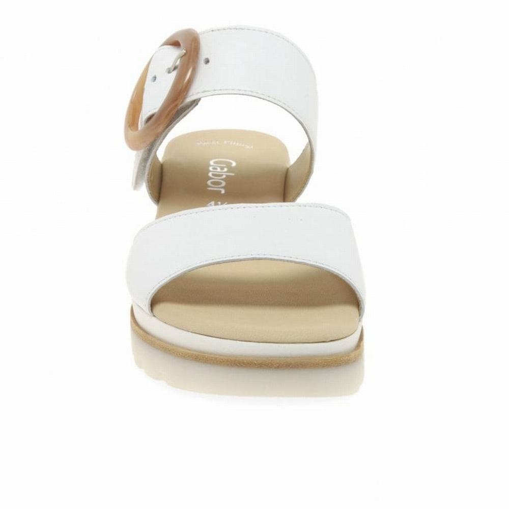 Gabor Yeo Heel Sandals Kilehæl Sandaler Dame Hvide | DK0002177