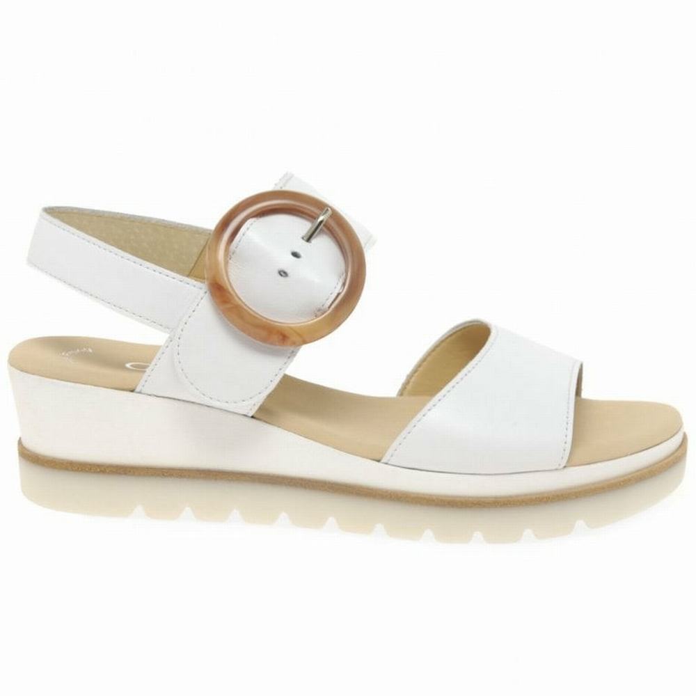 Gabor Yeo Heel Sandals Kilehæl Sandaler Dame Hvide | DK0002177